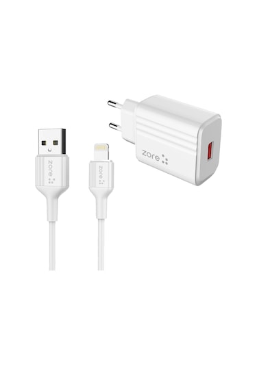 Mobilefix Play Serisi Pl1 Lightning 2in1 Seyahat Şarj Aleti 12w - Beyaz Beyaz