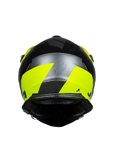 Just1 J34 Pro Outer Space Kapalı Motosiklet Kaskı Siyah Antrasit Sarı Gri - Sarı