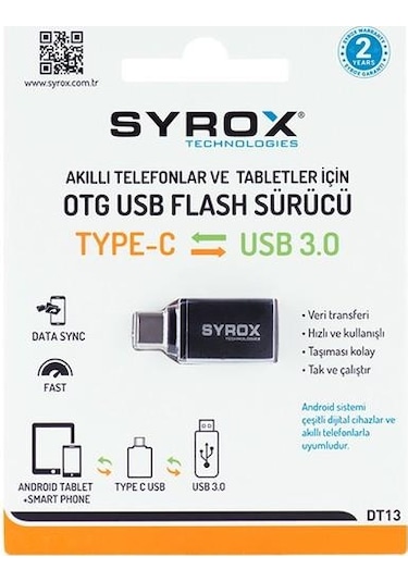 Syrox Otg Usb Den Type-C Dönüştürücü Otg Dt13