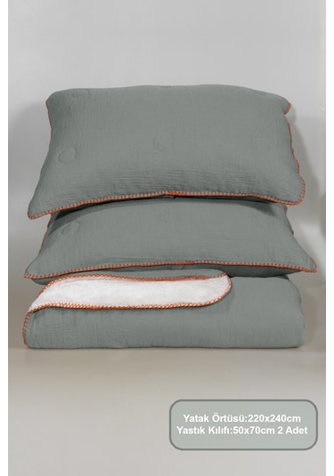 Elart Palermo Comfort Uyku Seti Çift Kişilik 3 Parça 220x240 Cm Yeşil Yeşil