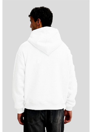 Ekru Kapüşonlu Kanguru Cep Erkek Sweatshirt E7169 Ekru