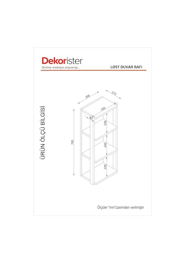 Dekorister Exclusive Lost Metal Duvar Rafı Ceviz