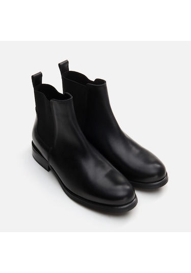 Hotiç 01BOH291830A100 Hakiki Deri Kadın Düz Bot - Siyah