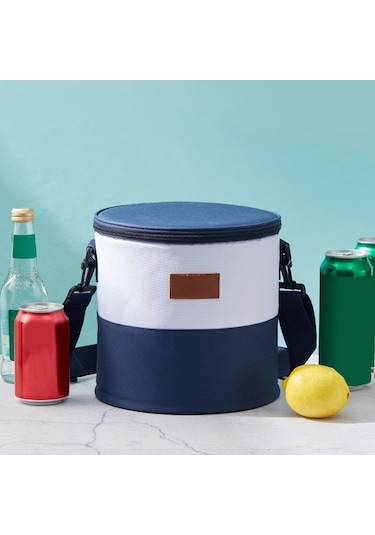 Suntek Yalıtımlı Soğutucu Çanta Park Günlük Geziler Piknik Beyaz - Mavi