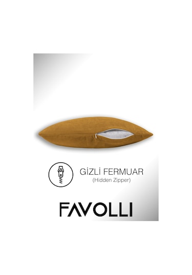 Br Favolli Kadife Dokulu Kadife Çiçeği Rengi Kırlent Kılıfı Dream Serisi Punch Için Uygun Gizli Fermuar Kadife Çiçeği