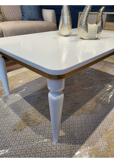 Akset Orta Sehpa Lüx Beyaz Gold