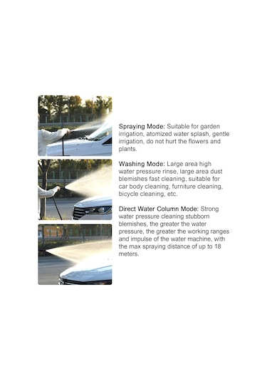 Monyee Allüminyum Gartopu, Sınırsız Dönme Ayarı, 3 Su Modu Spray/yıkama/doğrudan , Otomobil & Bahçe Sulama, Siyah Düz Silindir Çok Renkli