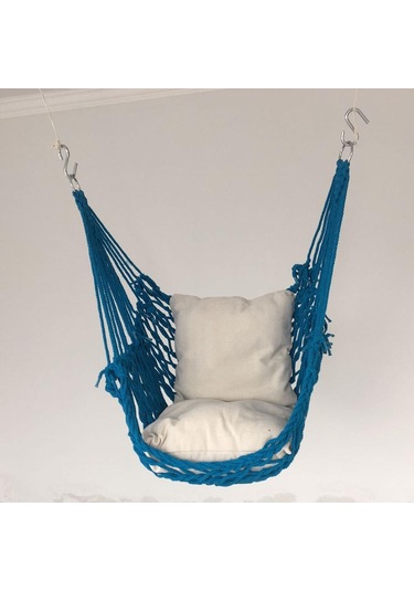 Suntek Magideal Taşınabilir Hamak Salıncak Kamp Halat Sandalye Ev Mavi
