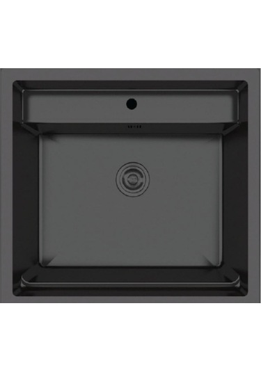 Crauf Poli 6301 Pvd Füme Tek Gözlü 51x58 Cm Paslanmaz Çelik Mutfak Eviyesi Füme