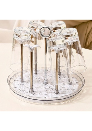 Trendooze Bar Mutfak İçme Standı Beyaz Bardak Kurutma Tezgahı Beyaz