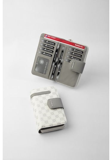 Cengiz Pakel Monogram Kadın Orta Boy Cüzdan 65256Mp Beyaz- Beyaz