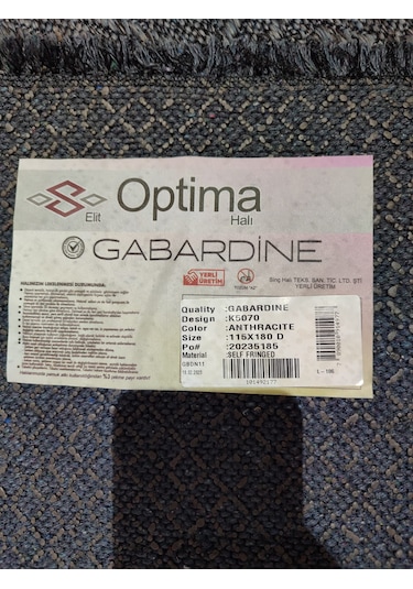 Optima Halı Gabardine K5070 Antrasit 115 180