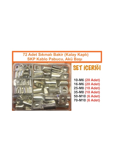 Maasco 72 Adet Setli Kablo Pabucu Başlık Terminal Akü Başı