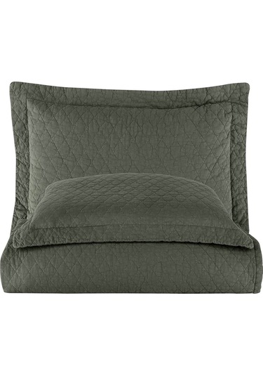 Este %100 Pamuk Parça Boyama Yatak Örtüsü Seti 180 X 260 Haki Bej