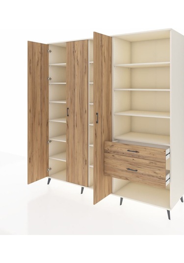 Kronos Dolap 16 Raflı 2 Çekmeceli 3 Kapaklı 220x59x243 Aytaşı-çam/çam Atlas Çam/atlas Çam