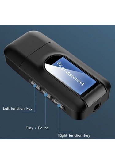 Didadodo T11 2'si 1 Arada Usb Bluetooth 5.0 Adaptör, Lcd Siyah, Kullanışlı Kısayol