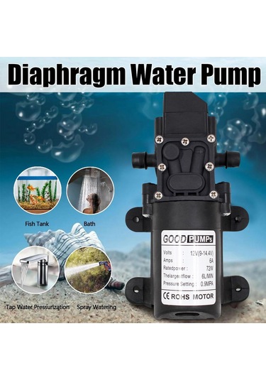 Homyl Dc 12v Su Pompası Kendinden Emişli Diyafram Dümdüz