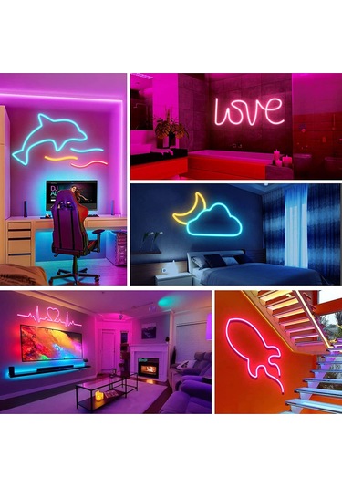 Konesam Usb Bağlı 2 Metre Esnek Led Neon Işık Şeridi - Su Geçirmez Ip65, Kolay Kurulum, Dış Mekan Ve İç Mekan Dekorasyonu Beyaz