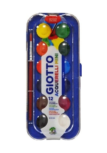 Giotto Aquarelli Mini 12 Renk Suluboya 23 Mm