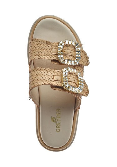 Greyder 59240 Caramel Hakiki Deri Kadın Terlik-957 Caramel Karamel