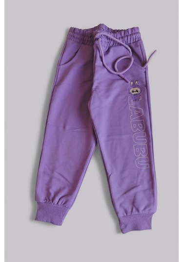 Labubu Desenli Kız Çocuk Lila Renk Eşofman Takım 2 Li Set Lila