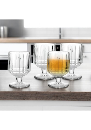 Belinda 4'lü Su Meşrubat Kahve Yanı Ayaklı Bardak 245 Cc