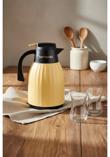 Bernardo Elantra Cam Termos 1 Litre Hardal Sarı