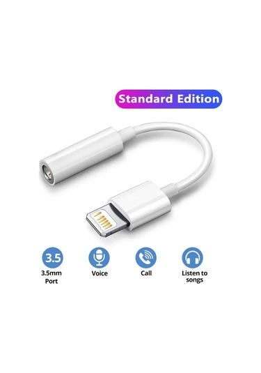 Kulaklık Adaptörü İphone Uyumlu 14 13 12 11 Pro Aux Ses Dağıtıcı Kablosu 3.5m For İphone Uyumlu Standard