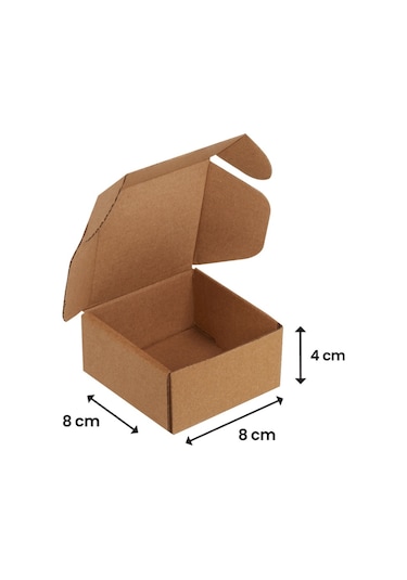 Packanya 8 x 8 x 4 - 100 Adet Kilitli E Ticaret Karton Kargo Kutusu