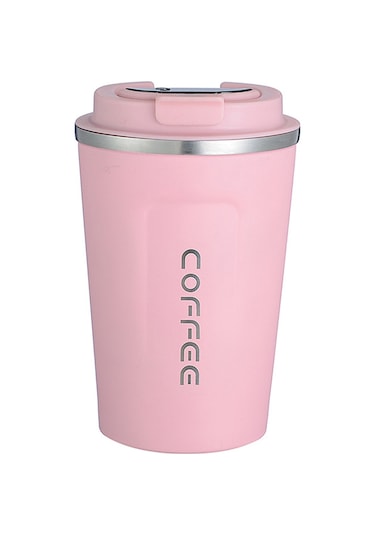 Yuntech01 304 Çelik Akıllı Isı Gösterici Termos Bardak - Dokunmatik Sıcaklık Gösterimi, Çift Katlı Vakumlu, Araçta Kullanıma Uygun, 380ml Pembe GÜMÜŞ