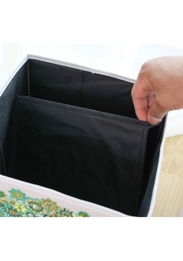 Jeemson Kırmızı Taş Tablo Dıy Saklama Kutusu - Beyaz Kumaş Malzeme, 25cm, Araç Seti Dahil Snh005 Çok Renkli