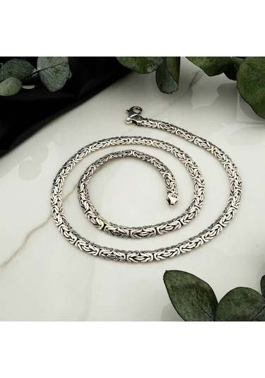 Takı Hediye Dünyası 925 Ayar Kral Erkek Gümüş Kolye Gümüş