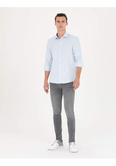 Pierre Cardin Erkek Açık Mavi Gömlek Desenli 50275684-vr003 Açık Mavi