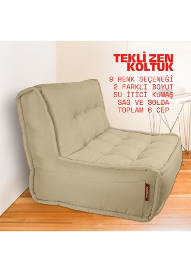 Xpermate Zen Sırtlı Minder İskandinav Tarzı Minder 80x60 Bej