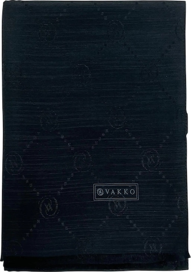 Vakko Pamuk İpek Şal - Monogram - Koyu Lacivert Koyu Lacivert