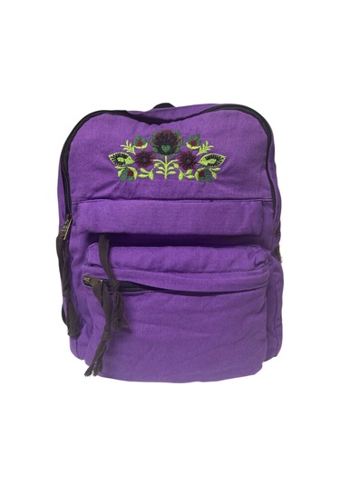 Kaliteli Salaş Küçük Boy Siyah Vintage Disayn Günlük Sırt Gezi Çantası 25x30cm Mor