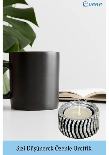 Mumluk Şamdan Tealight Mum Uyumlu Tekerlek Model - Gümüş Eskitme