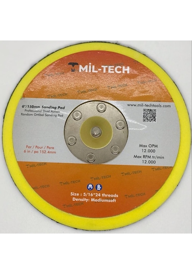 Mil-Tech Havalı Zımpara Tabanı 6''/150 mm - Deliksiz