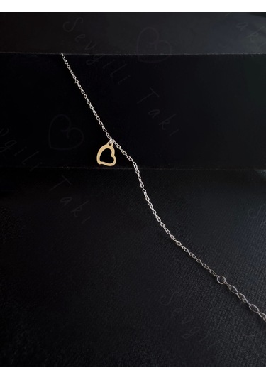 Kalp Figürlü Çocuk Kolye Ve Bileklik Takımı Karma Serisi Silver