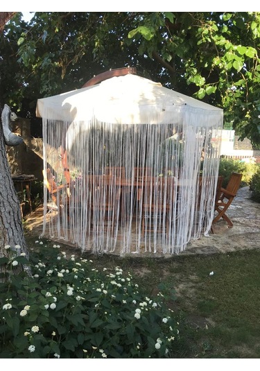 İP MODEL KREM RENK İP PERDE 300*270 cm - 2 mm şerit Krem