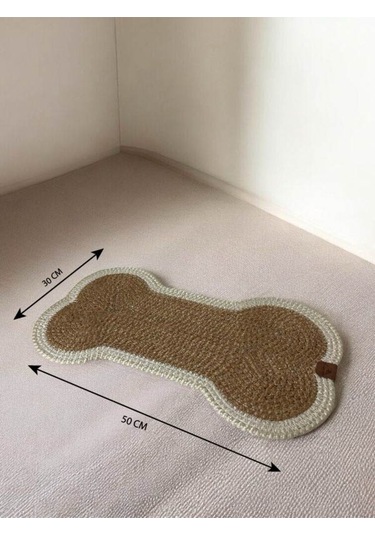 Kedi, Köpek Evcil Hayvan Mama Matı, Paspası - Bej