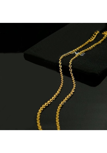 Chavin Bayan 45 Cm. 2 Mm. Ip Kaplama Çelik Kolye Zinciri Ap82 Altın