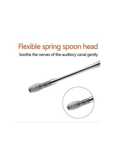 Ollevra 6 Parça Paslanmaz Çelik Kulak Balmumu Toplayıcı Çıkarıcı Temizleyici Bakımı Çubuk Seti Gri