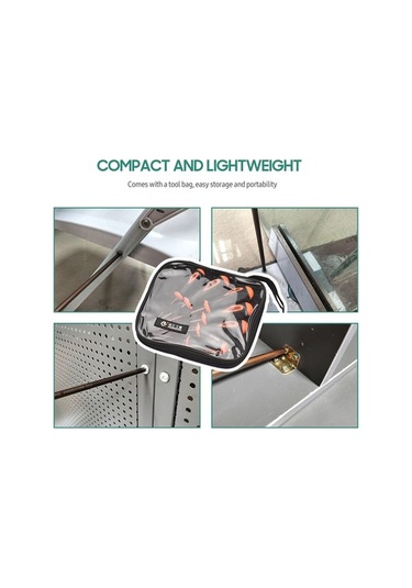 Tongxida Penggong 6 Parça Ev Kullanıma Uygun Tornavida Seti - Çapraz/düz Uç, Kaymaz Kollu, S2 Çelik Malzeme, Siyah+turuncu Re