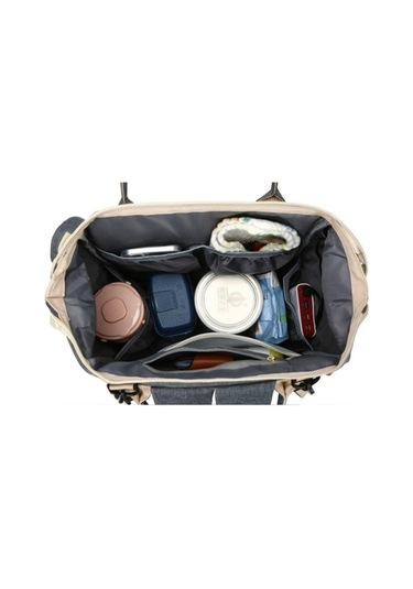 Novahub Sırt Koyu Kapasiteli Gri Dinosaurs Çantası Büyük Bölmeli Bebek Anne Altın - Ye Altın