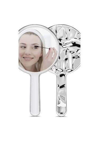 Caş Dekorasyon Gümüş Renk El Aynası Gümüş