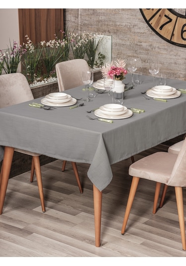 Cotton Box Plain Masa Örtüsü Gri 155x220