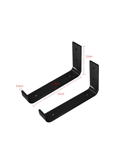 Homyl 2x Raf Aparatı Rustik Metal Vidalı Duvara Monte 15cm Siyah
