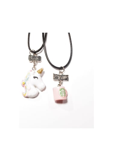 Tedz Collection Coffee Unicorn Arkadaşlık Kolyesi Siyah