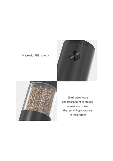 Novahub Siyah Abs Baharat Değirmeni - 25w, 6v, 4xaaa Pil İle Çalışır Piller Dahil Değil Siyah